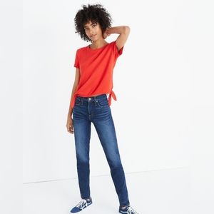 Madewell Texture & Thread Modern Side-Tie Top in Poppy